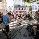 Fotografie – Anarchist Brass Collective Marching Band am Kohlenmarkt beim Jazzweekend 2022